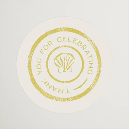 This is a island citrus custom stickers with standard by Pixel and Hank called coastal drift printing on uncoated sticker paper in sticker