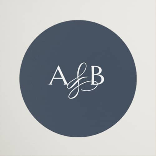 This is a french blue wedding favor labels with standard by Jennifer Postorino called ariah printing on uncoated sticker paper in sticker