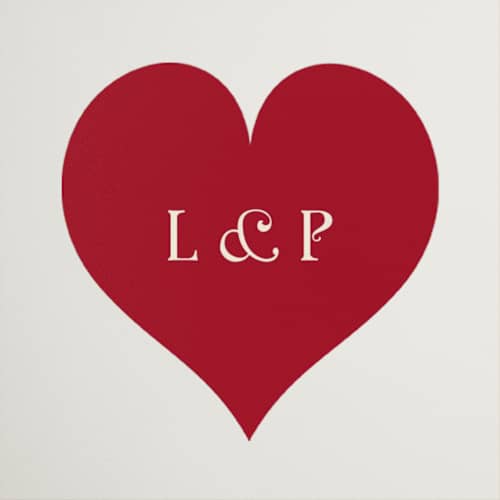 This is a champagne wedding favor labels with standard by Helena Vitto called red hearts printing on uncoated sticker paper in sticker