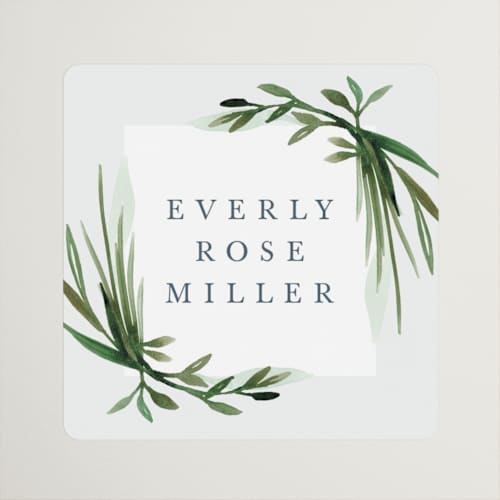This is a fern custom stickers with standard by Kate Ahn called botanical frame printing on uncoated sticker paper in sticker