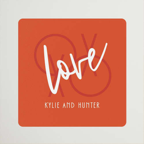 This is a mandarin wedding favor labels with standard by Lindsay Chedester called mandarin-uschia engagement printing on uncoated sticker paper in sticker