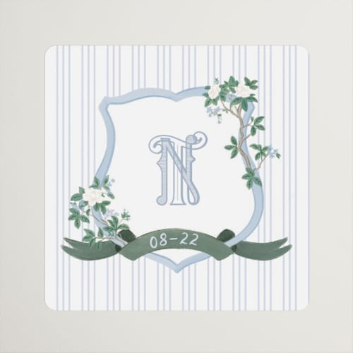 This is a garden wedding favor labels with standard by Jenna Holcomb called chinoiserie printing on uncoated sticker paper in sticker