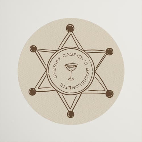 This is a sand wedding favor labels with standard by Cindy Reynolds called boots, beers, and bubbly printing on uncoated sticker paper in sticker