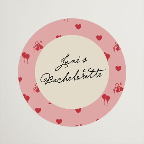 This is a strawberry wedding favor labels with standard by Inkblot Design called gals and gabs printing on uncoated sticker paper in sticker