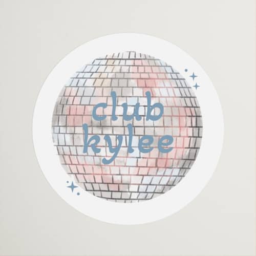 This is a cobalt wedding favor labels with standard by Janna Sue Design called groovy bach printing on uncoated sticker paper in sticker