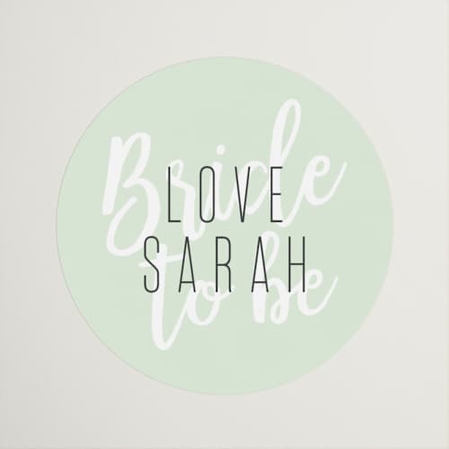 This is a lime custom stickers with standard by Dennis Smith called modern bride printing on uncoated sticker paper in sticker