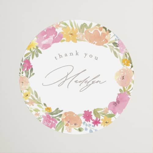 This is a peony custom stickers with standard by Creo Study called blooming arch printing on uncoated sticker paper in sticker