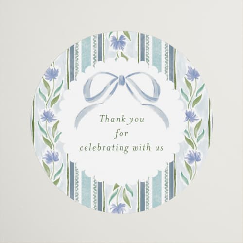 This is a cotswolds custom stickers with standard by Jackie Crawford called wildflower ribbon printing on uncoated sticker paper in sticker