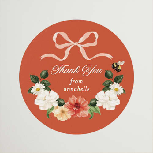 This is a verona sunset custom stickers with standard by Sarah Knight called fleur printing on uncoated sticker paper in sticker