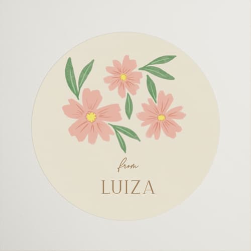 This is a cream custom stickers with standard by Ana Sharpe called cottage garden printing on uncoated sticker paper in sticker