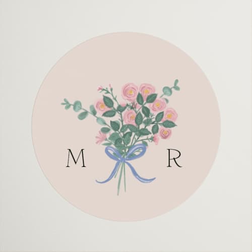 This is a creme custom stickers with standard by frau brandt called bed of roses printing on uncoated sticker paper in sticker