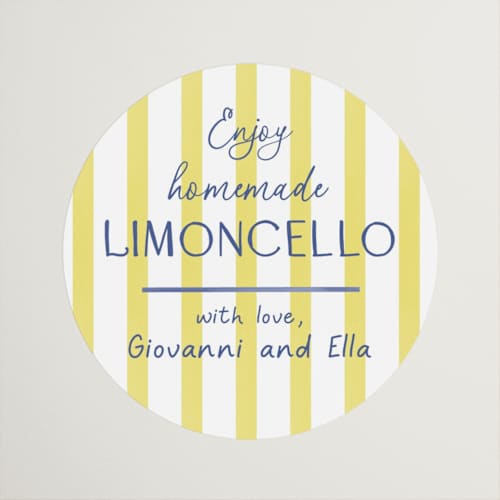 This is a capri custom stickers with standard by Tina Faselli called limoncello printing on uncoated sticker paper in sticker