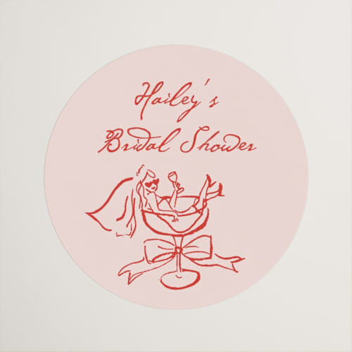 This is a scarlet custom stickers with standard by Cass Loh called cheers to love printing on uncoated sticker paper in sticker