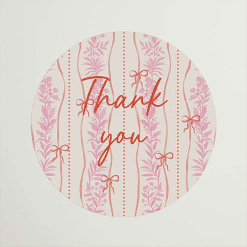 This is a strawberry custom stickers with standard by Elly called cottage ribbons printing on uncoated sticker paper in sticker