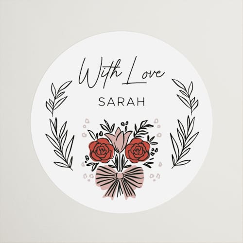 This is a pink petals custom stickers with standard by Hanna Symonovych called bridal shower wallpaper printing on uncoated sticker paper in sticker