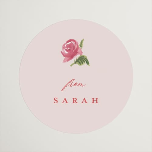 This is a blush custom stickers with standard by Teju Reval called romantic roses printing on uncoated sticker paper in sticker