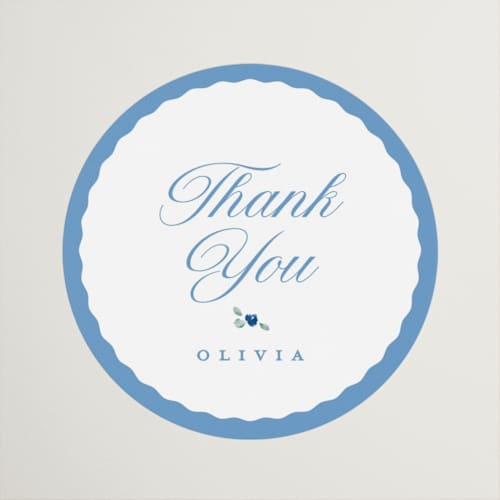 This is a cobalt custom stickers with standard by Gwen Bedat called blue printing on uncoated sticker paper in sticker