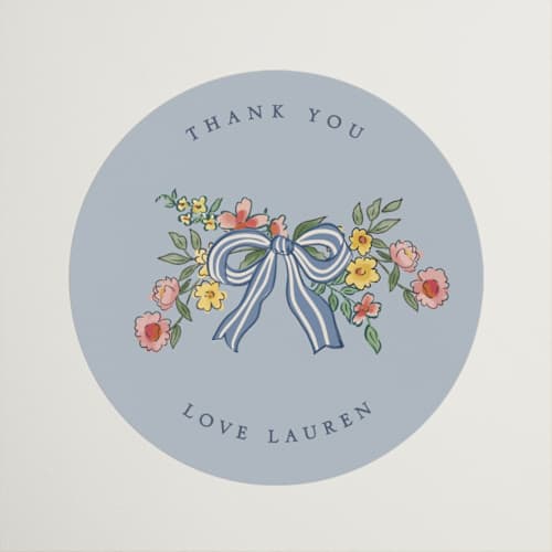 This is a cornflower custom stickers with standard by Chris Griffith called a wedding in low country printing on uncoated sticker paper in sticker