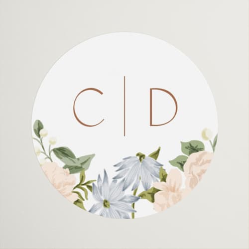 This is a neopolitan custom stickers with standard by Leah Bisch called oval wreath printing on uncoated sticker paper in sticker