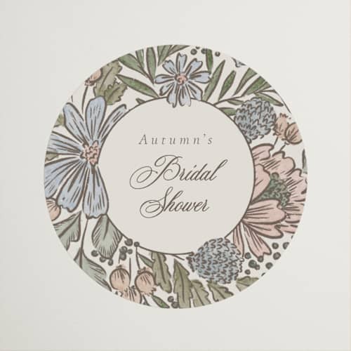 This is a hydrangea custom stickers with standard by Jen Owens called bouquet wrap printing on uncoated sticker paper in sticker