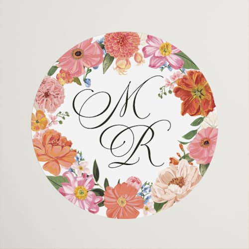This is a peony custom stickers with standard by Susan Moyal called summer shower printing on uncoated sticker paper in sticker