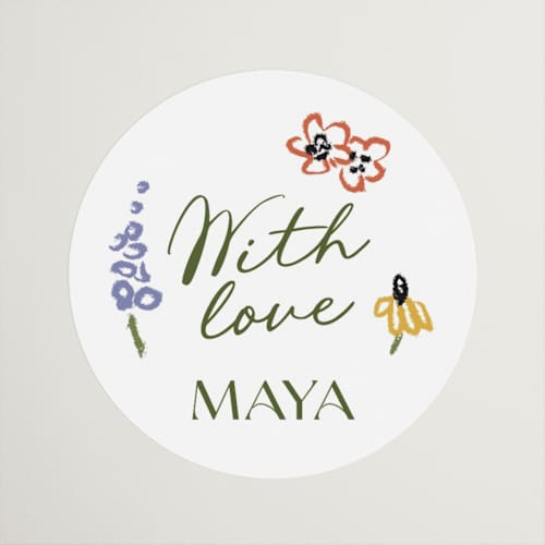 This is a grass custom stickers with standard by Pati Cascino called spring printing on uncoated sticker paper in sticker