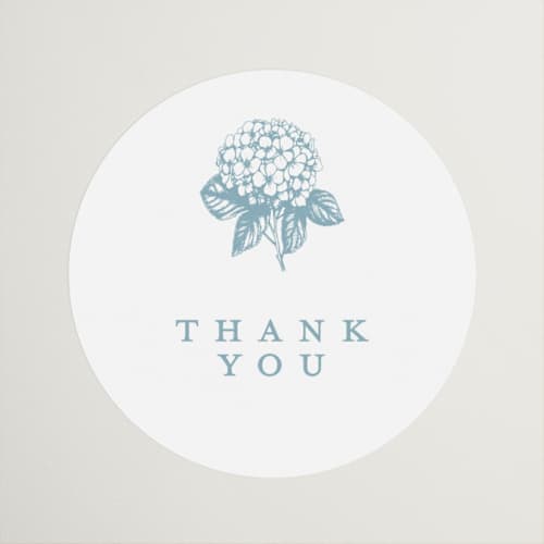 This is a seaside custom stickers with standard by Stacey Meacham called hydrangea bloom printing on uncoated sticker paper in sticker
