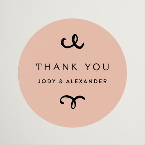 This is a creme wedding favor labels with standard by Anastasia Makarova called cheers to a happy couple printing on uncoated sticker paper in sticker