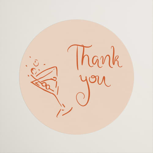 This is a verona wedding favor labels with standard by Cotton and Bow called a 'tini bridal shower printing on uncoated sticker paper in sticker