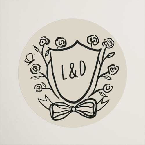 This is a ink wedding favor labels with standard by Studio Suku called à table! printing on uncoated sticker paper in sticker