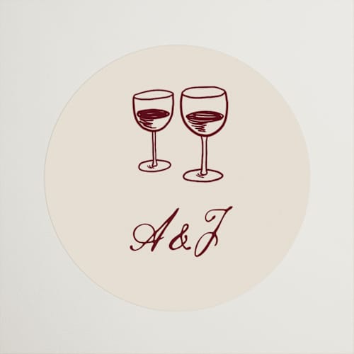 This is a chardonnay wedding favor labels with standard by Katharine Watson called winery printing on uncoated sticker paper in sticker