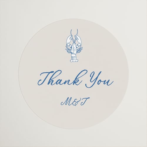 This is a marine wedding favor labels with standard by Lucrecia Caporale called seaside serenade printing on uncoated sticker paper in sticker