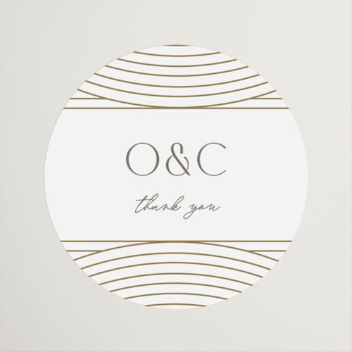 This is a alabaster wedding favor labels with standard by Pixel and Hank called moderne printing on uncoated sticker paper in sticker