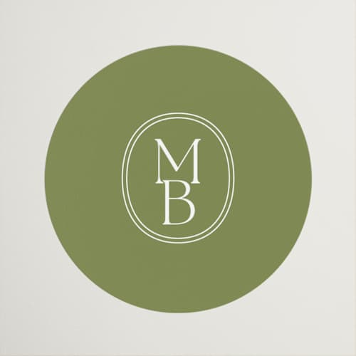 This is a moss wedding favor labels with standard by Megan Davis called perriand printing on uncoated sticker paper in sticker