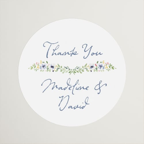 This is a meadow wedding favor labels with standard by Petra Kern called meadow whisper printing on uncoated sticker paper in sticker