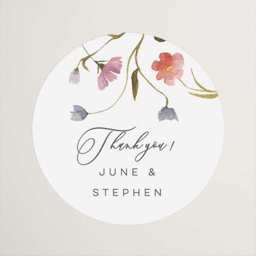 This is a sherbert wedding favor labels with standard by Erin Hodges called untied printing on uncoated sticker paper in sticker
