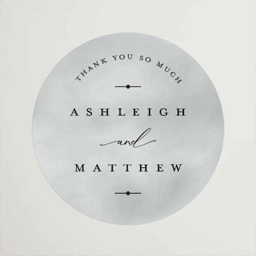 This is a cloud wedding favor labels with standard by Heather Schertzer called panoramic printing on uncoated sticker paper in sticker