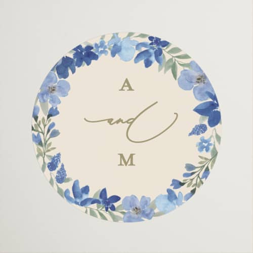 This is a blueberry wedding favor labels with standard by Creo Study called nilgiri printing on uncoated sticker paper in sticker