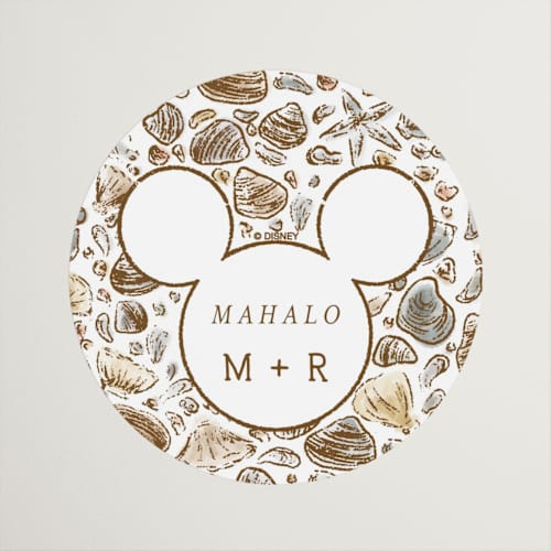 This is a earth wedding favor labels with standard by Shiny Penny Studio called disney's mickey mouse tropical frame printing on uncoated sticker paper in sticker