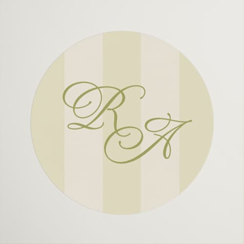 This is a olive wedding favor labels with standard by Ellen Schlegelmilch called rory printing on uncoated sticker paper in sticker