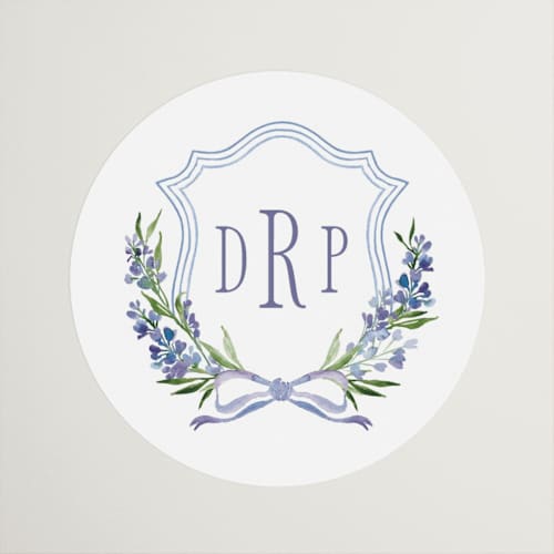 This is a tuscany wedding favor labels with standard by Claudia Orengo called lavender printing on uncoated sticker paper in sticker