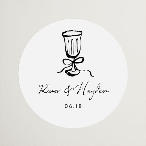 This is a black dahlia wedding favor labels with standard by Cass Loh called tablescape drawing printing on uncoated sticker paper in sticker