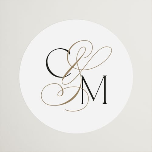 This is a silk wedding favor labels with standard by Kelly Schmidt called golden ampersand printing on uncoated sticker paper in sticker