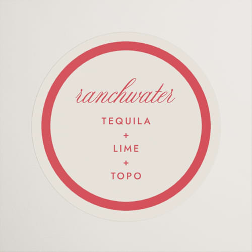 This is a berry wedding favor labels with standard by Megan Davis called montauk printing on uncoated sticker paper in sticker