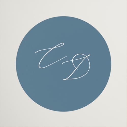 This is a dusty blue wedding favor labels with standard by Jennifer Postorino called graceful printing on uncoated sticker paper in sticker