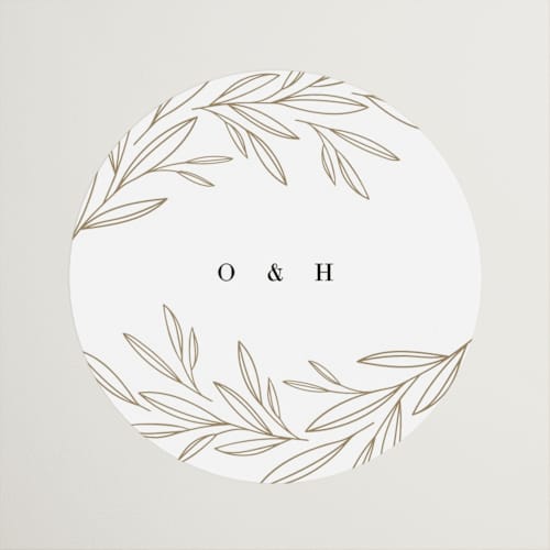 This is a ink wedding favor labels with standard by Kristie Kern called bianca printing on uncoated sticker paper in sticker
