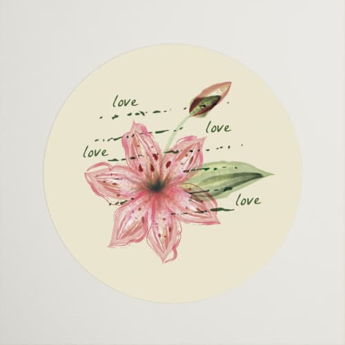 This is a blush wedding favor labels with standard by Emily Miranda called romantic tropical wedding printing on uncoated sticker paper in sticker