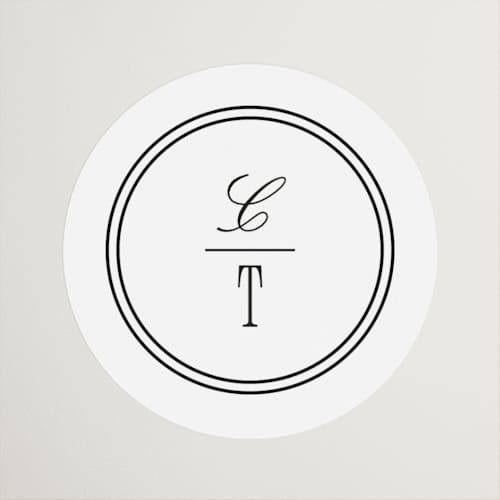 This is a silk wedding favor labels with standard by Kelly Schmidt called formal minimalist printing on uncoated sticker paper in sticker