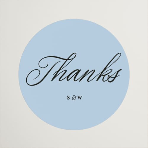This is a sky wedding favor labels with standard by Blustery August called tarte tatin printing on uncoated sticker paper in sticker