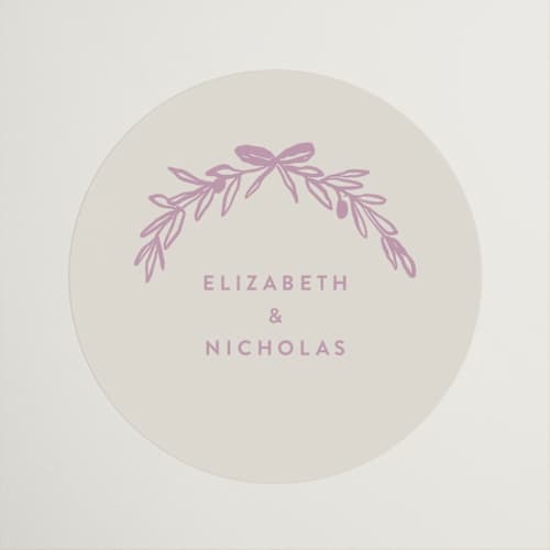 This is a lilac dreams wedding favor labels with standard by Design Lotus called lavender dreams printing on uncoated sticker paper in sticker